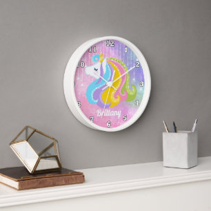 Horloge La licorne magique ajoutent l'horloge murale