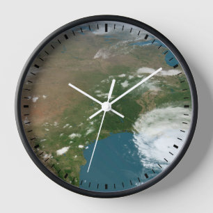 Horloge La Planète Panoramique Terre Et Les Etats-Unis.