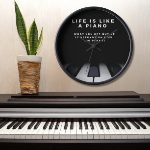 Horloge La vie est comme un piano Inspirant