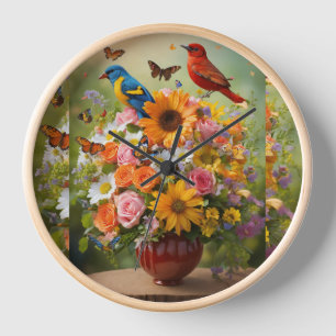 Horloge "La vitamine en fleurs : un bouquet de bien-être e