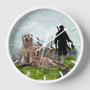 Horloge Labrador, chasse aux canards