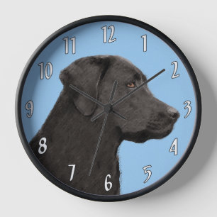 Horloge Labrador Retriever Black Peinture Original Chien A