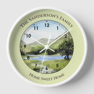 Horloge Lac Buttermere Cumbria Angleterre Aquarelle