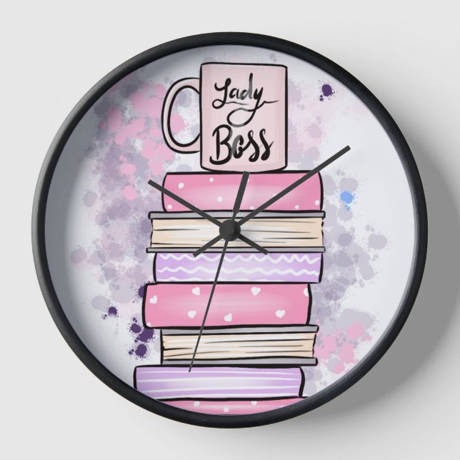 Horloge Lady Boss Books et Mug (Recto)