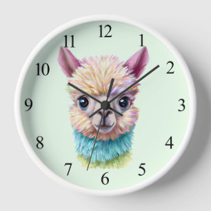 Horloge Lama de bébé coloré