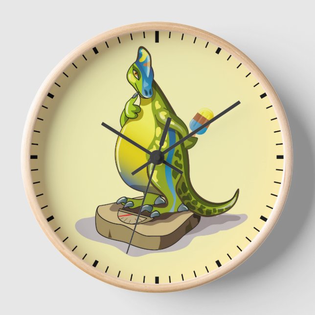 Horloge Lambeosaurus Se Possédant Sur Une Échelle De Poids (Recto)