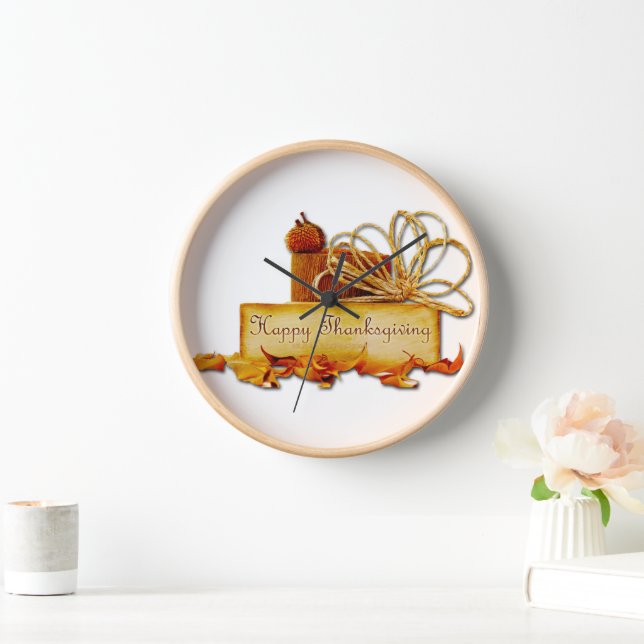 Horloge l'ambiance chaleureuse et festive de Thanksgiving  (Maison)
