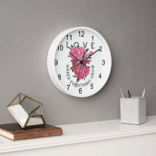 Horloge L'amour fait tout grandir - Art Floral Romantique