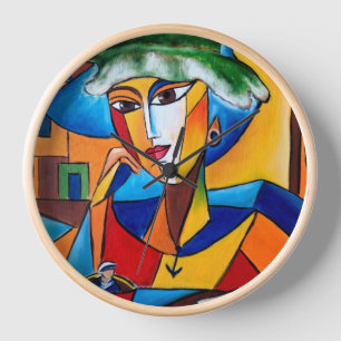 Horloge L'amour sur l'île de Sazan - Cubisme
