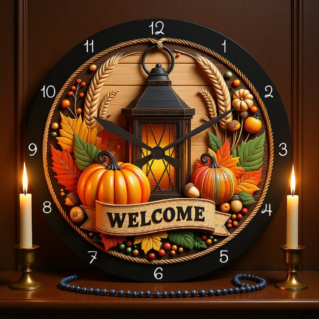 Horloge Lanterne de Bienvenue d'Automne (Créateur téléchargé)