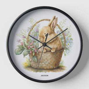 Horloge Lapin aquarelle