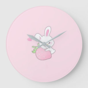 Horloge lapin mignon Kawaii - Rose pastel