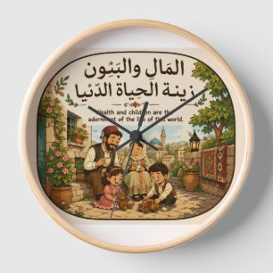 Horloge l'argent et les enfants sont l'ornement de la vie