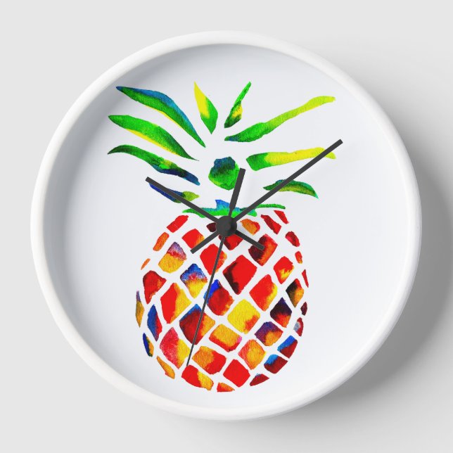 Horloge L'art cool de l'ananas funky (Recto)
