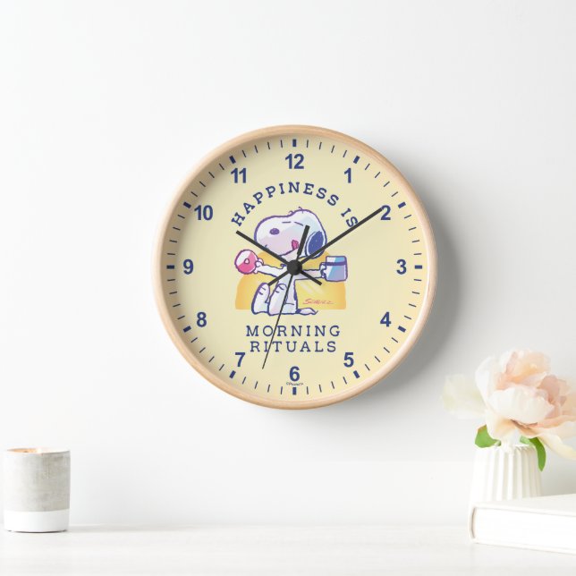 Horloge Le bonheur, c'est les rituels du matin (Maison)