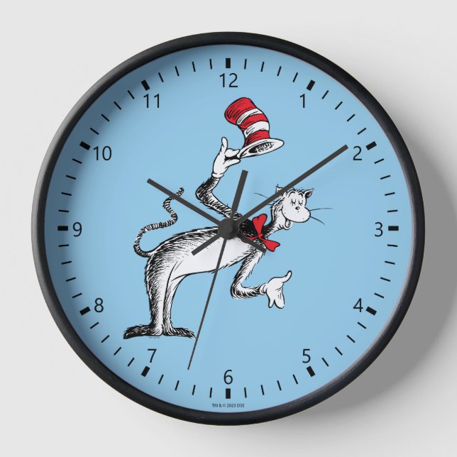 Horloge Le Chat Chapeauté S'incline (Recto)