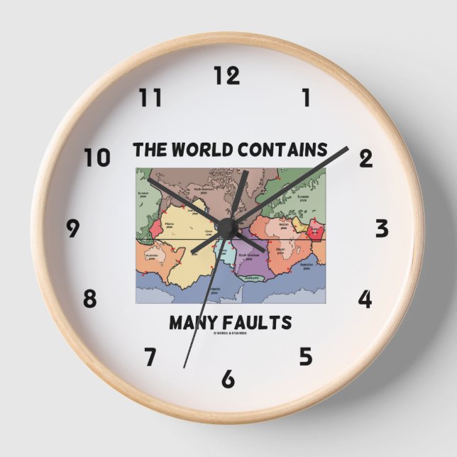 Horloge Le Monde Contient De Nombreuses Failles Tectonique (Recto)
