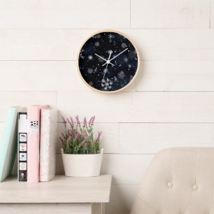 Horloge Le Noël de SlipperyJoe, hiver magique paisible à