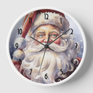 Horloge Le Père Noël rétro dans un Noël Casquette rouge