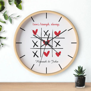 Horloge Le triomphe de l'amour toujours Red Heart Couple N