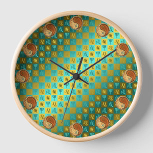 Horloge Léo & Chien de Bois