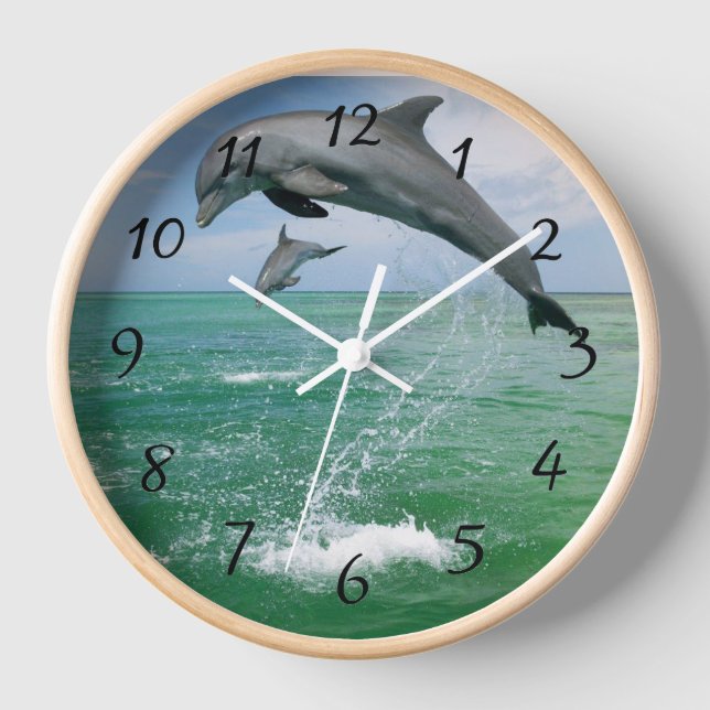 Horloge Les dauphins dans la nature 24h/24 (Recto)