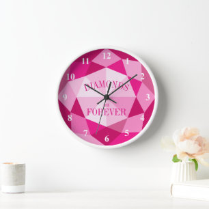 Horloge Les diamants sont éternellement rose gemstone horl