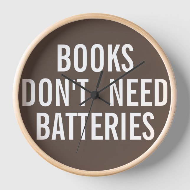 Horloge Les livres n'ont pas besoin de batteries. (Recto)