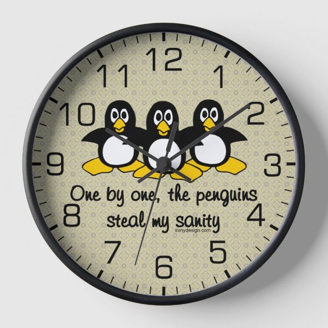 Horloge Les pingouins volent ma santé mentale (Recto)