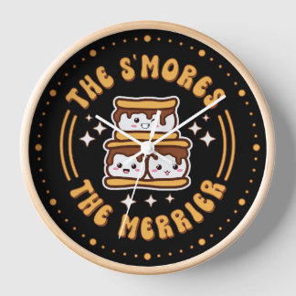 Horloge Les S'mores Le Merrier Funny Kawaii Camping Cadeau