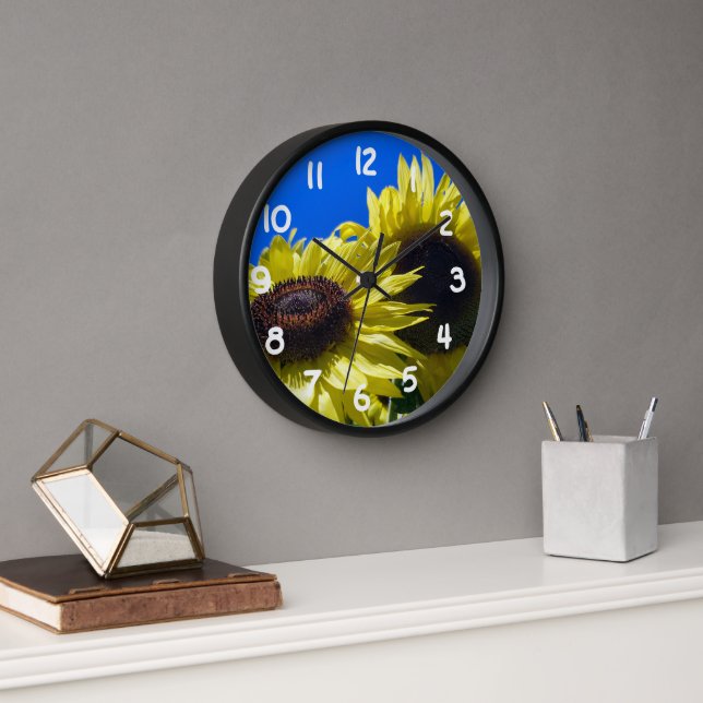 Horloge Les tournesols de Moonwalker se tournent vers le c (Bureau)
