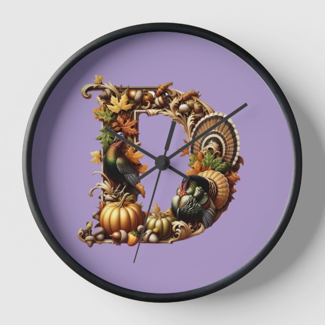 Horloge Letter D Thanksgiving style gift  (Recto)