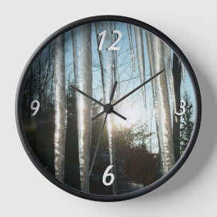 Horloge Lever de soleil à travers les glaçons Photographie