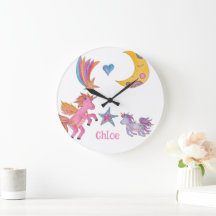 Horloge licorne pour enfants décoration pour fille