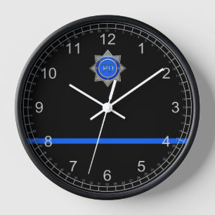 Horloge Ligne bleue mince