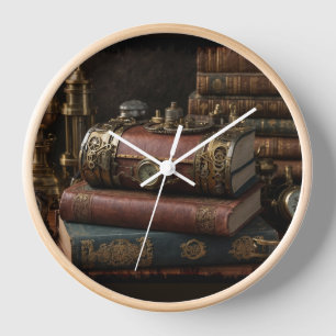 Horloge Livres Vintages Steampunk