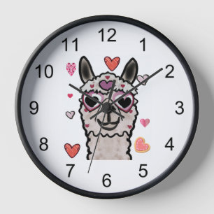 Horloge Llama Love Hearts Valentine's