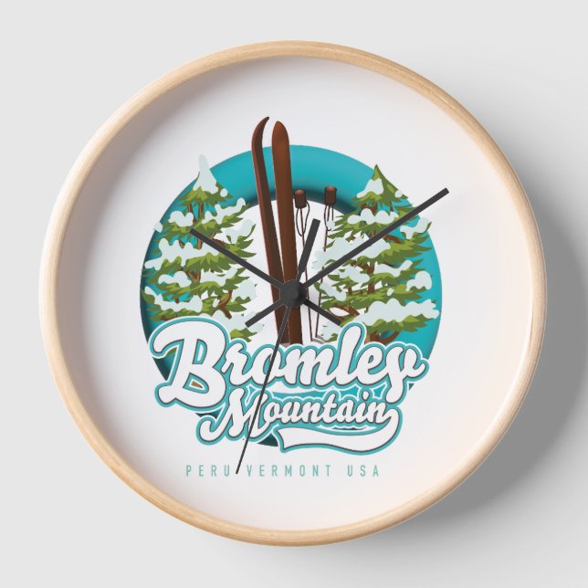 Horloge logo de Bromley Mountain Peru Vermont US Ski (Recto)