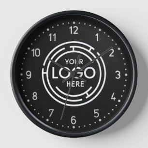 Horloge Logo de l'entreprise cadenas noir blanc