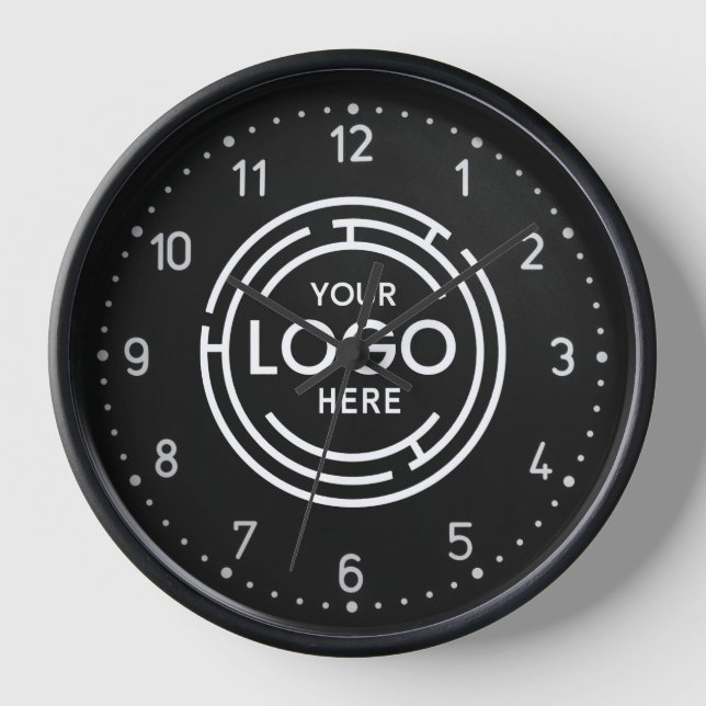 Horloge Logo de l'entreprise cadenas noir blanc (Recto)