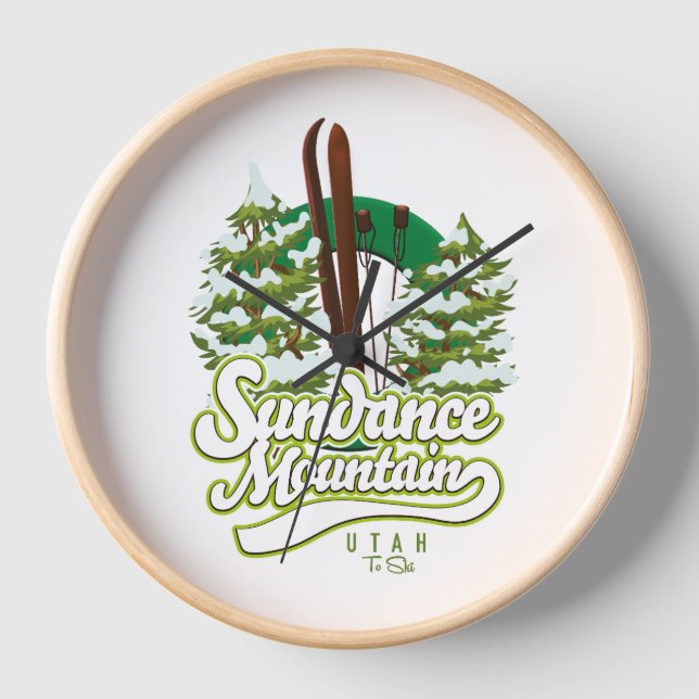 Horloge logo de ski de Sundance Mountain Utah (Recto)