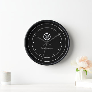 Horloge Logo Personnalisé Noir Blanc