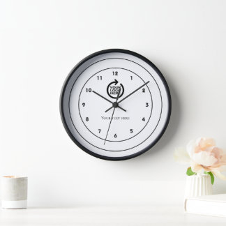 Horloge Logo Personnalisé Noir Blanc