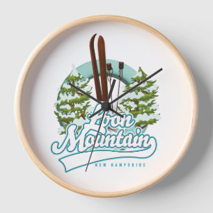 Horloge logo ski de Loon Mountain New Hampshire