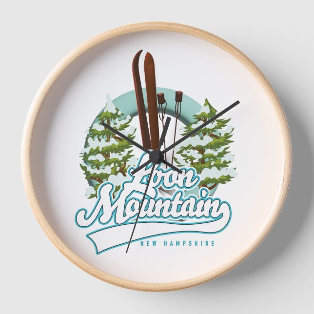 Horloge logo ski de Loon Mountain New Hampshire (Recto)