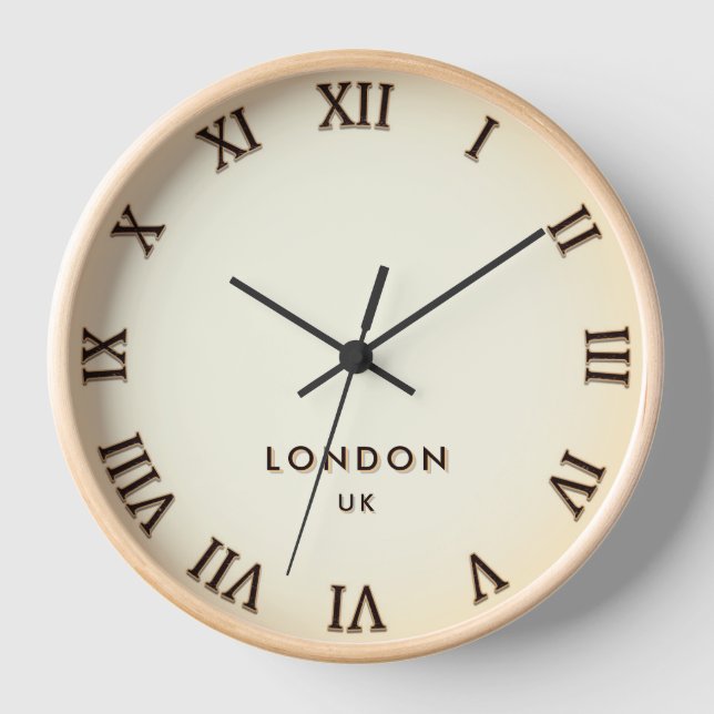 Horloge Londres Angleterre fuseau horaire UK Numéros romai (Recto)
