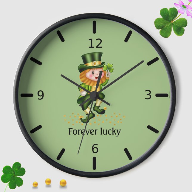 Horloge Lucky Green Gnome pour toujours (Créateur téléchargé)