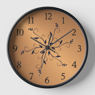Horloge Luminosité en cuivre noir chiffres et accents