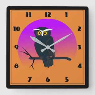 Horloge lunatique de hibou de huée