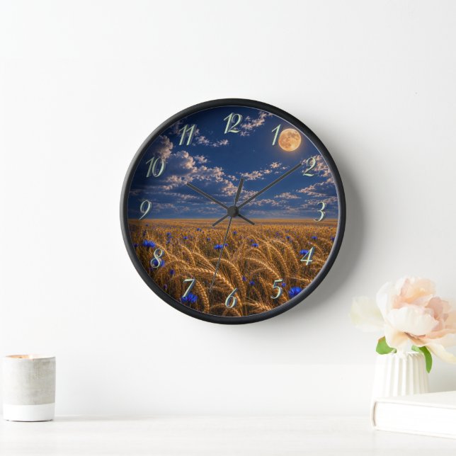Horloge Lune de récolte dorée (Maison)